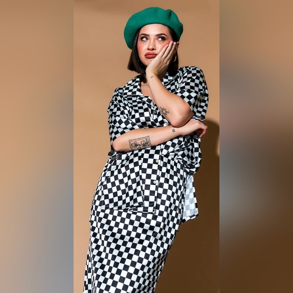 (new in bag) Dresses in LALA black & white checker playsuit skirt set - Picture 4 of 7